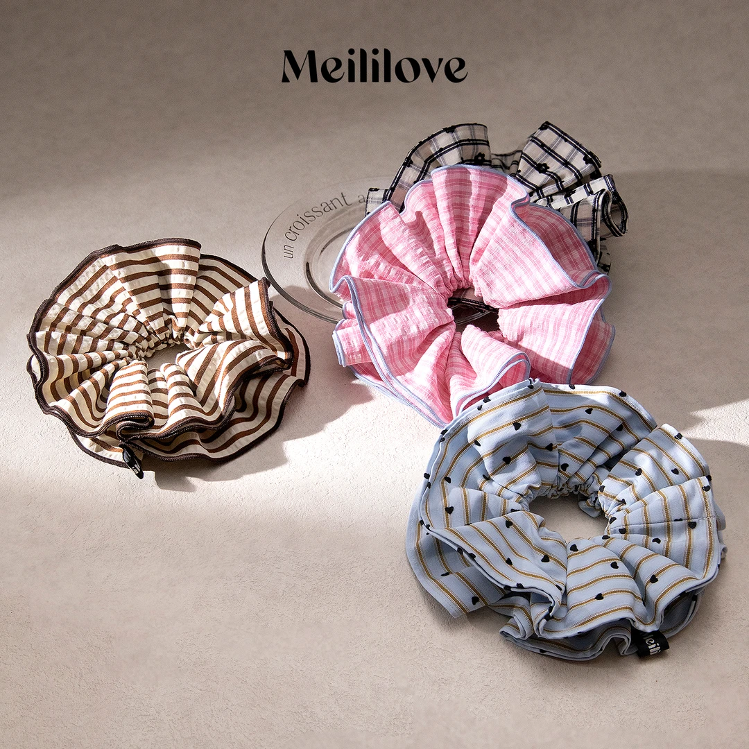 meililove/莓拉莓拉复古波点条纹大肠发圈