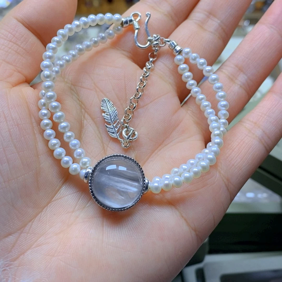 颈饰银S925镶嵌水晶，