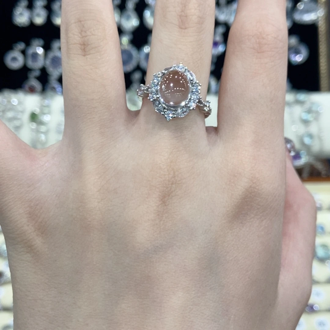 戒指银S925镶嵌水晶