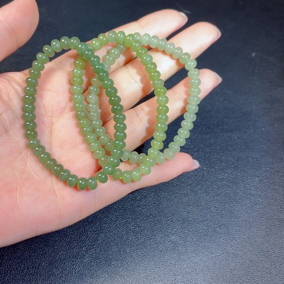 和田玉未镶嵌颈饰算盘晴水手串6