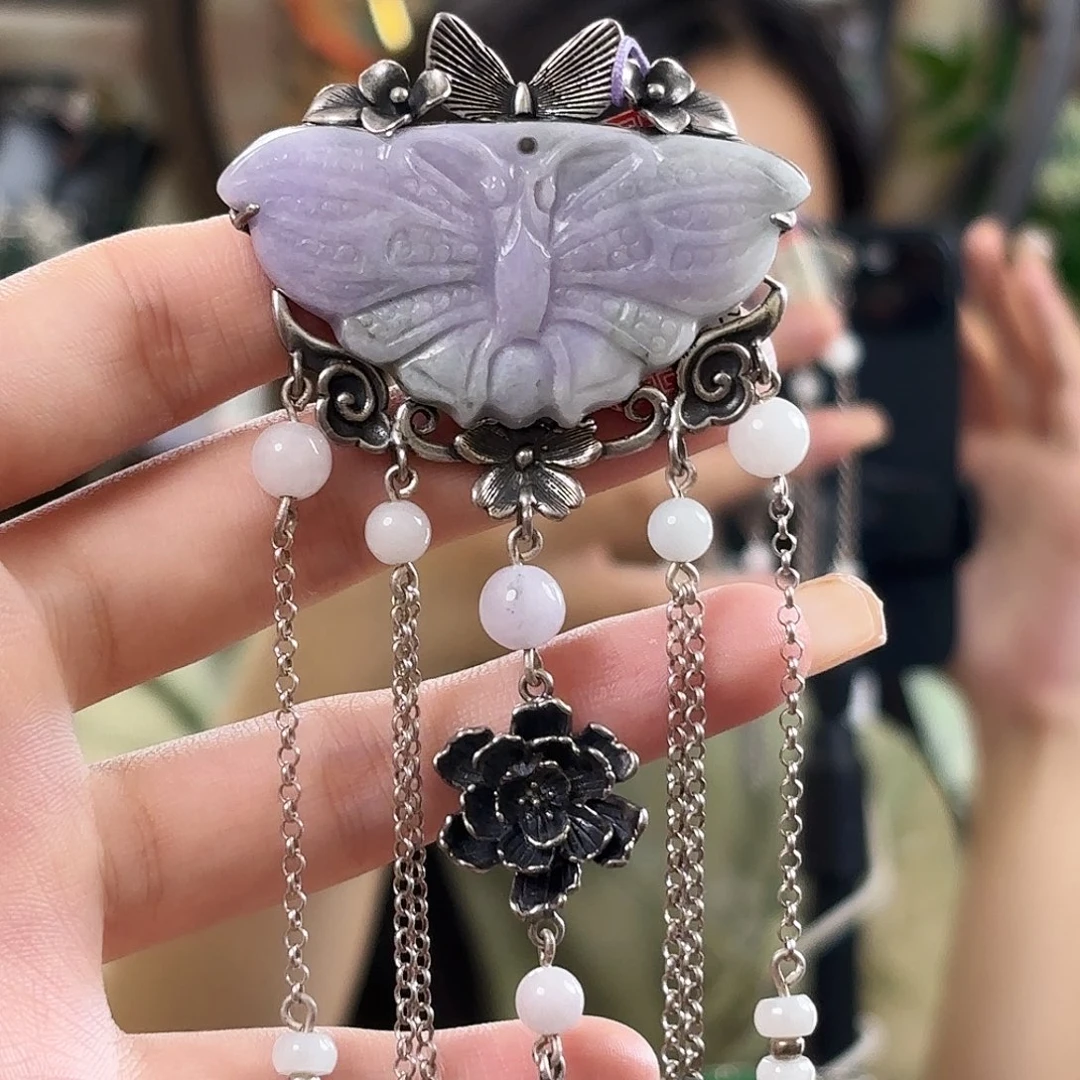 翡翠银S925镶嵌颈饰翡翠