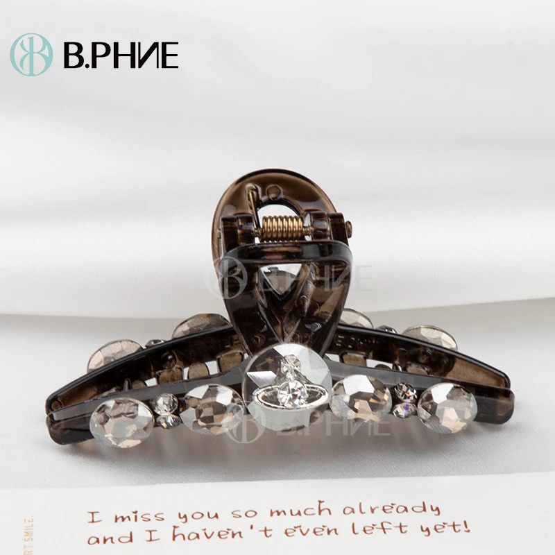 B.【贝菲】深茶色中号抓夹咖色