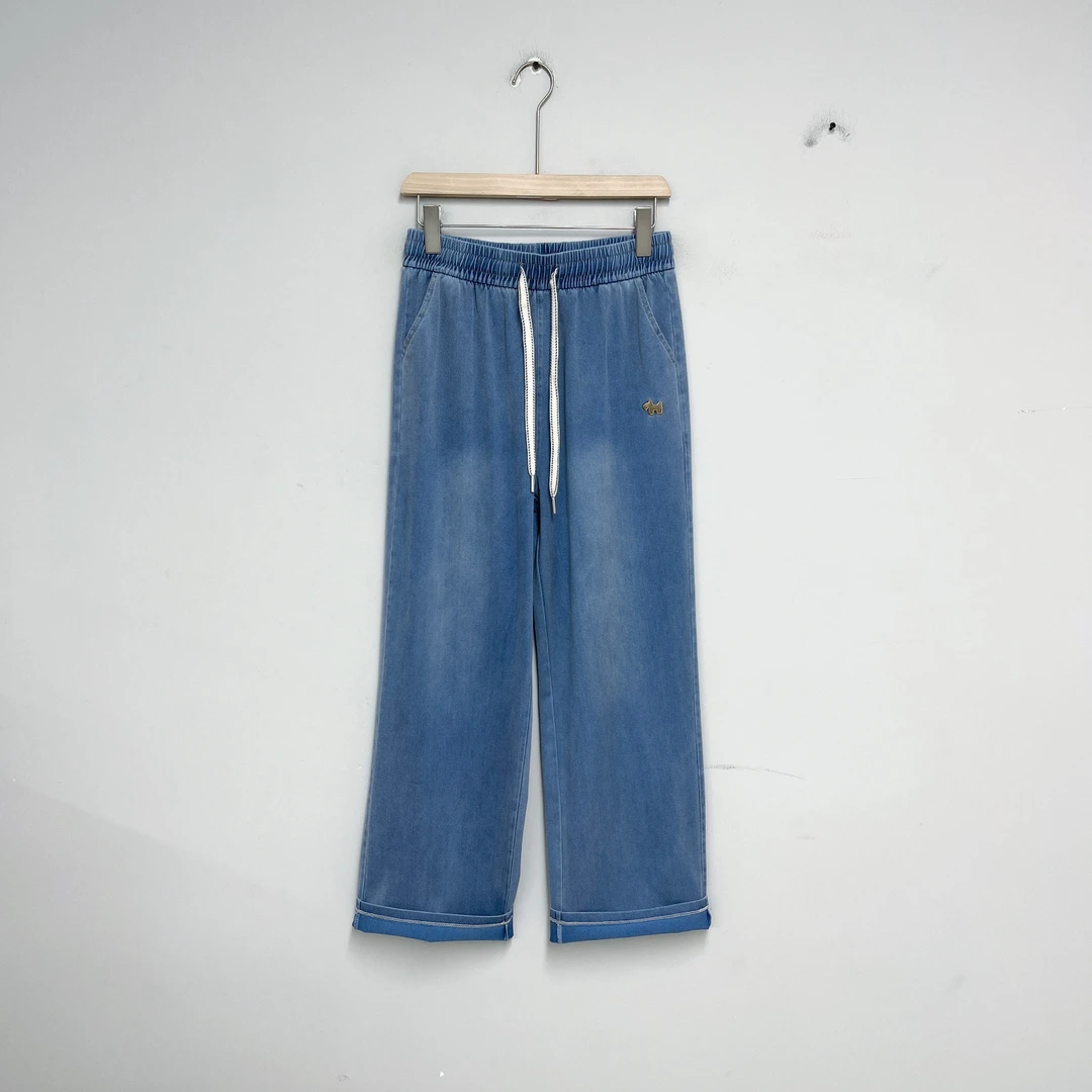 076女装牛仔裤时尚百搭夏季宽松水洗休闲裤