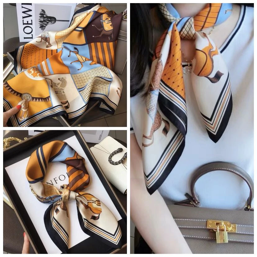 【彩格马韵】时尚新款小方巾F244春夏丝巾防嗮