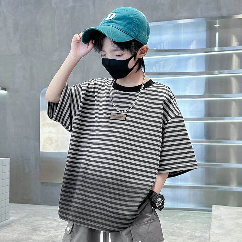 童装男童短袖t恤夏装2025新款儿童上衣夏季宽松中大童夏款男孩潮t