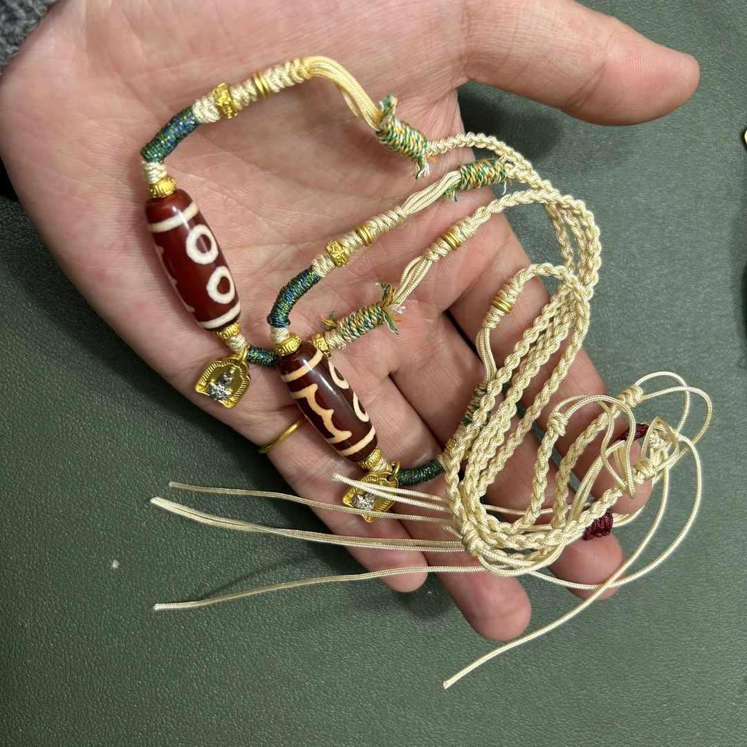 【佳哥严选】J78789-玛瑙diy脖挂（三眼）-多样性发其一-11*28mm