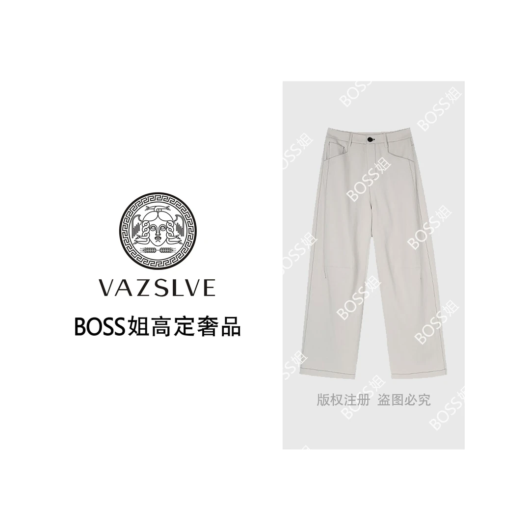 洋气百搭薄弯刀阔腿裤女   2735