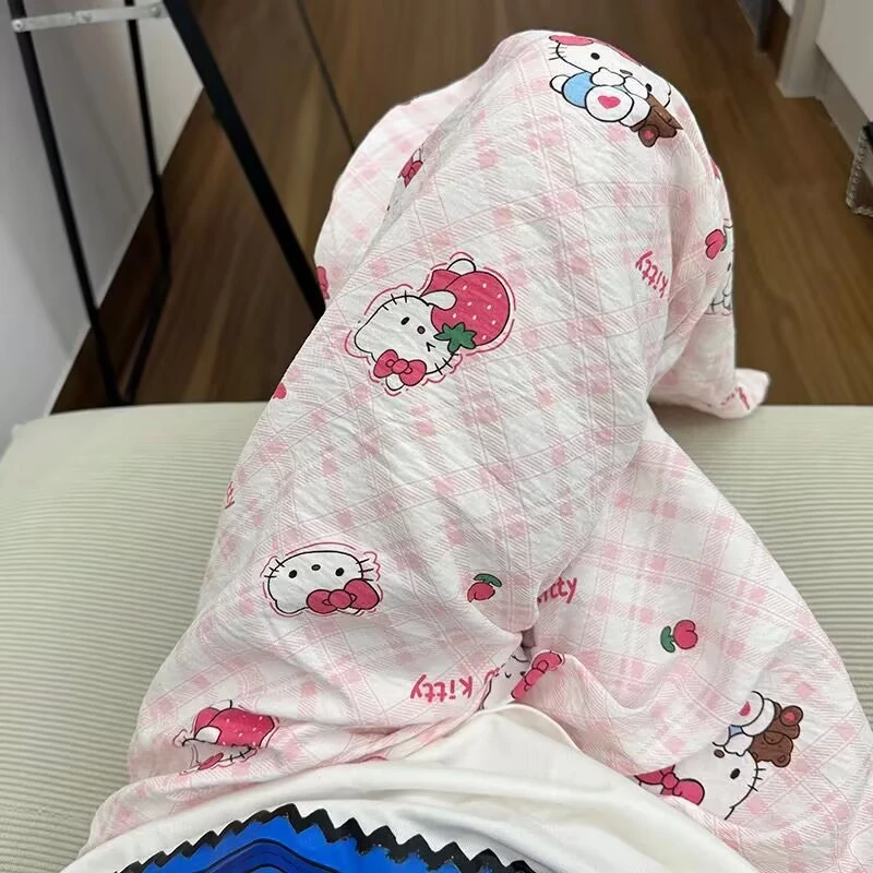 云朵棉卡通KT猫睡裤女士夏季新款薄款舒适居家休闲长裤凯蒂猫外贸