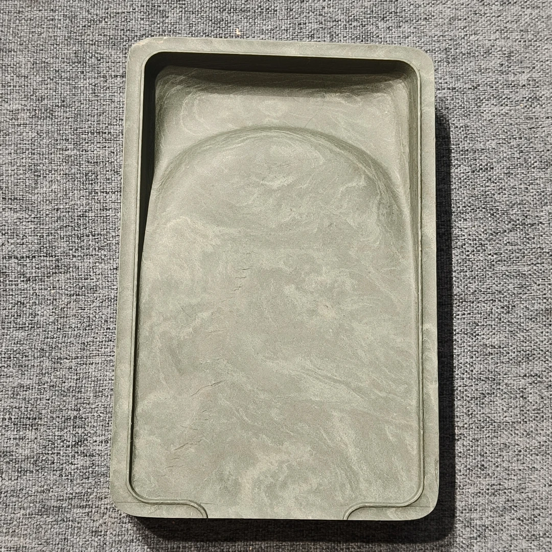 甘肃洮砚，水泉柳叶边淌池砚，尺寸16.5*11*2.8厘米