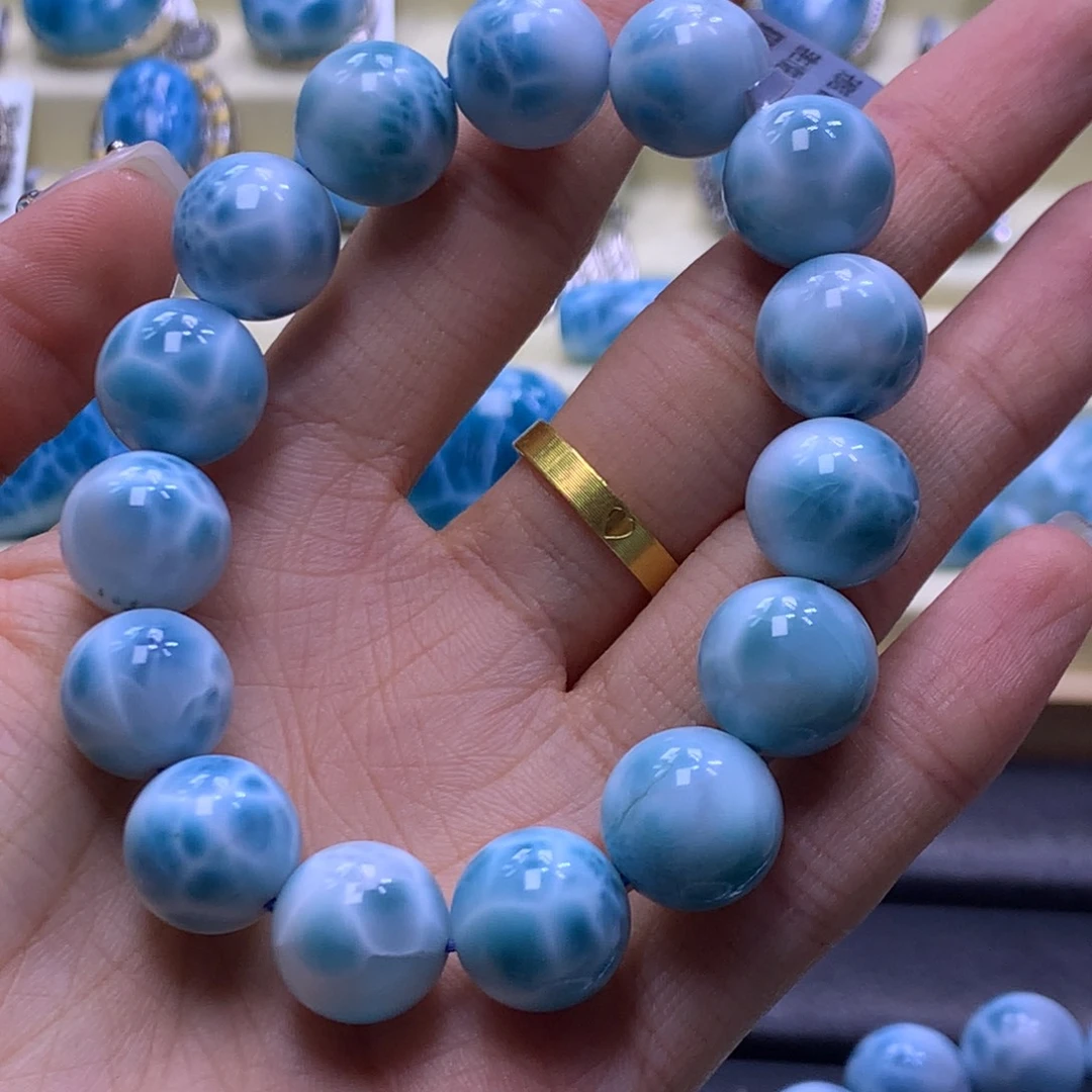 针钠钙石（海纹石）未镶嵌手链性价13m手串色差略异