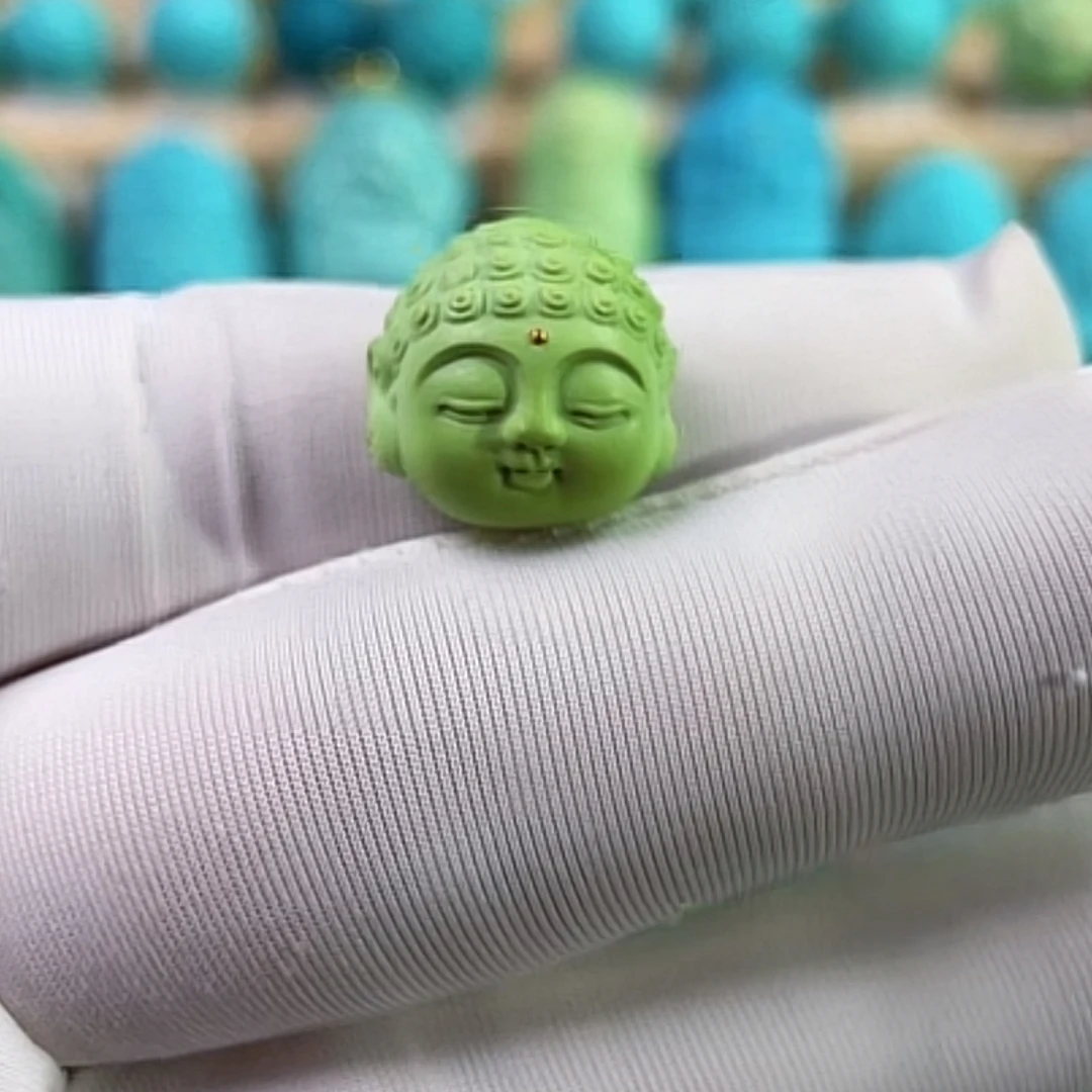 （分开付）原矿绿松石精品宝宝佛首