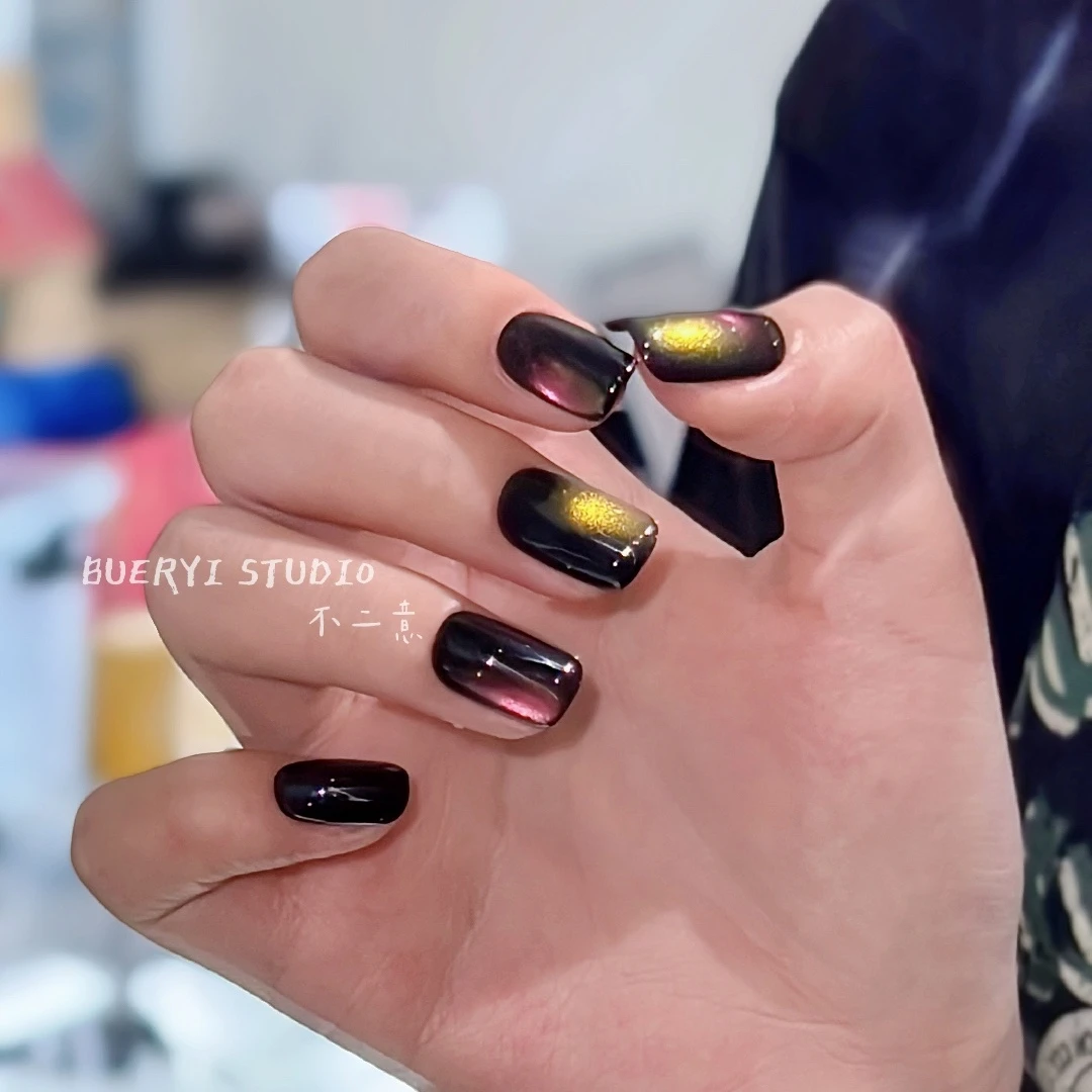 【烟火】 三色追光猫眼 黑洞猫眼 显白设计款 纯手工穿戴甲