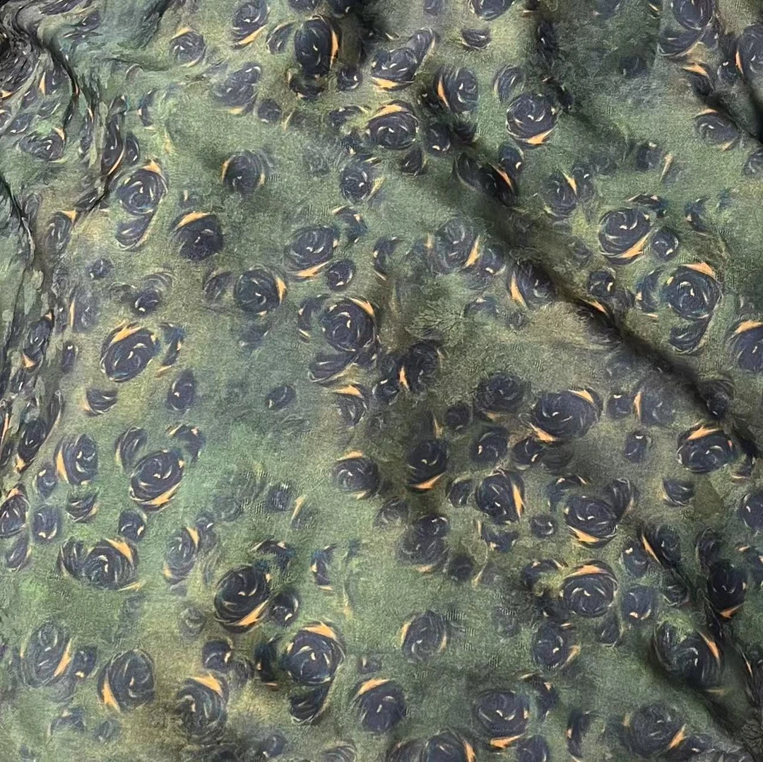 【绒兰】重磅提花青云萝面料 312号 玫瑰