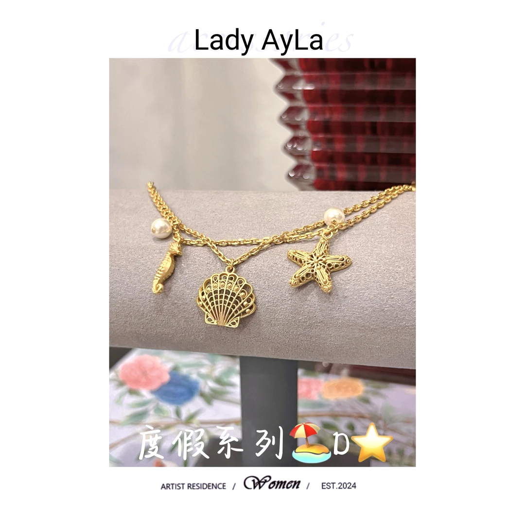 铜合金仿珍珠手链 25S气质轻奢时尚百搭海洋之星CD手链AL6012
