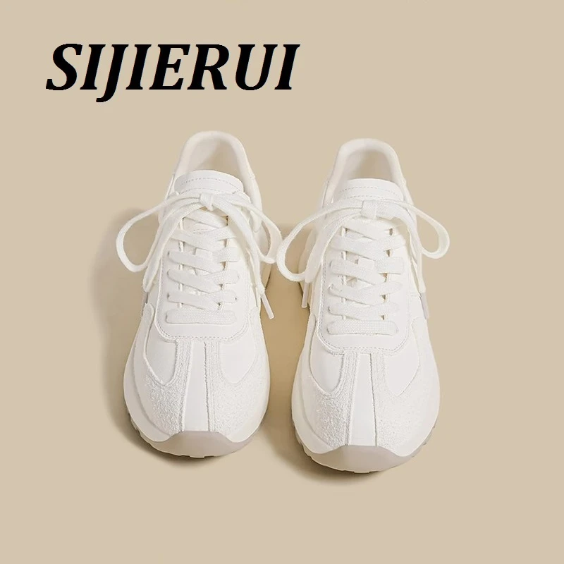 SIJIERUI厚底阿甘鞋女2025年秋季新款小白鞋小众增高运动老爹鞋女