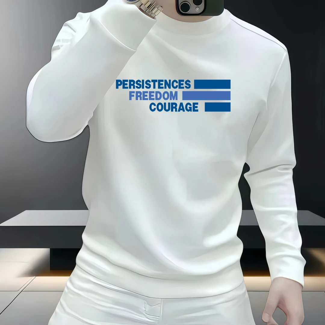 秋冬新款马年男士长袖印花卫衣时尚休闲百搭潮流加绒套头韩版男版