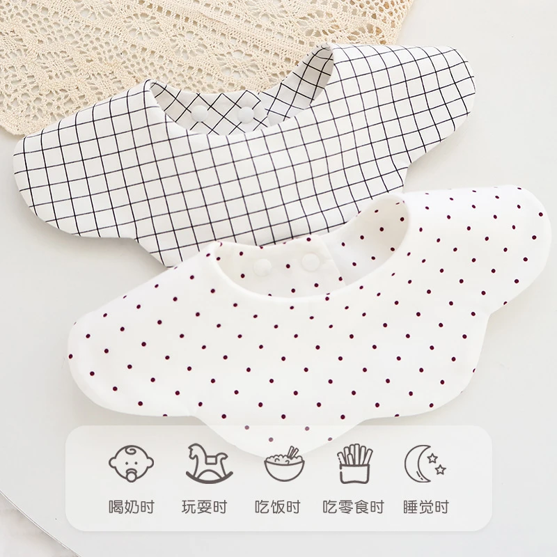 新生儿纯棉吸水花瓣围嘴宝宝防吐奶口水巾双面可用婴儿吃饭围兜