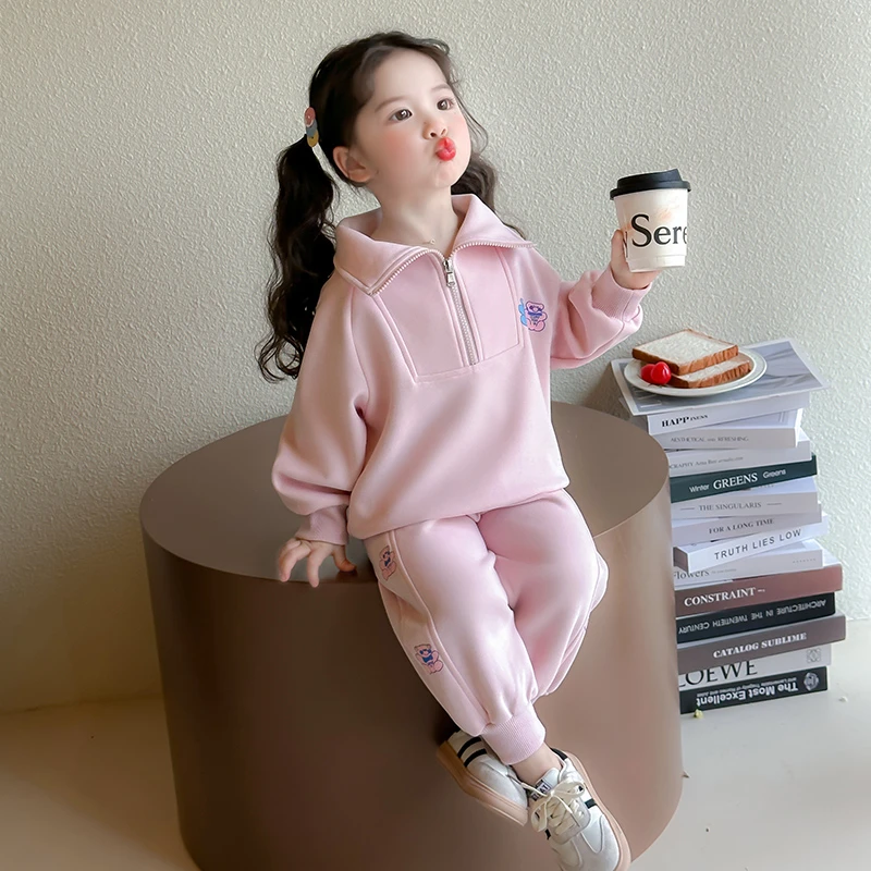 女童卫衣套装洋气儿童春秋装2025新款女宝宝休闲两件套小女孩时髦