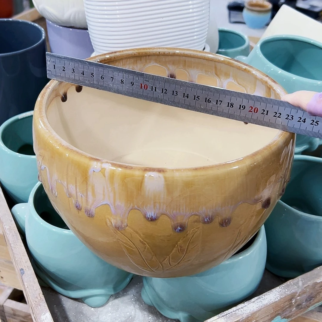 有孔外贸尾单陶瓷花盆凑单10米包邮微瑕