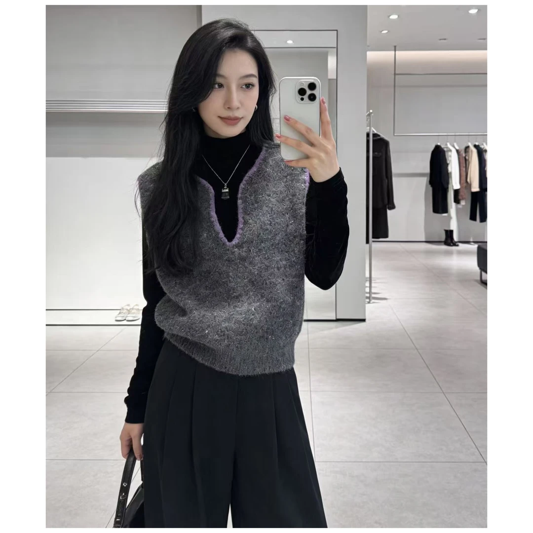 胸106-150长53（部分无三标介意慎拍）针织马夹上衣JX 4849