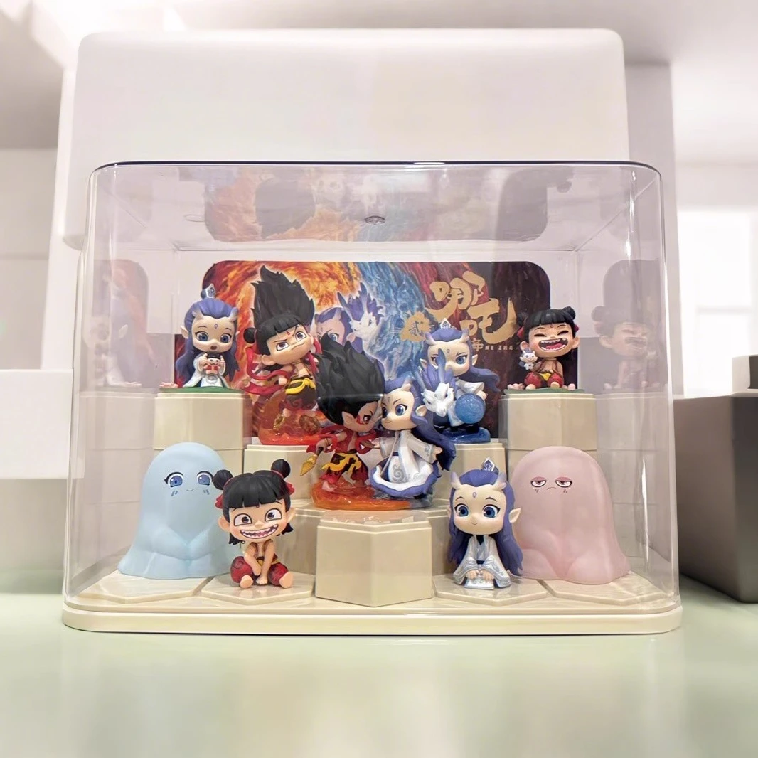 哪吒之魔童闹海盲盒展示架收纳手办展示柜防尘透明泡泡玛特展示盒