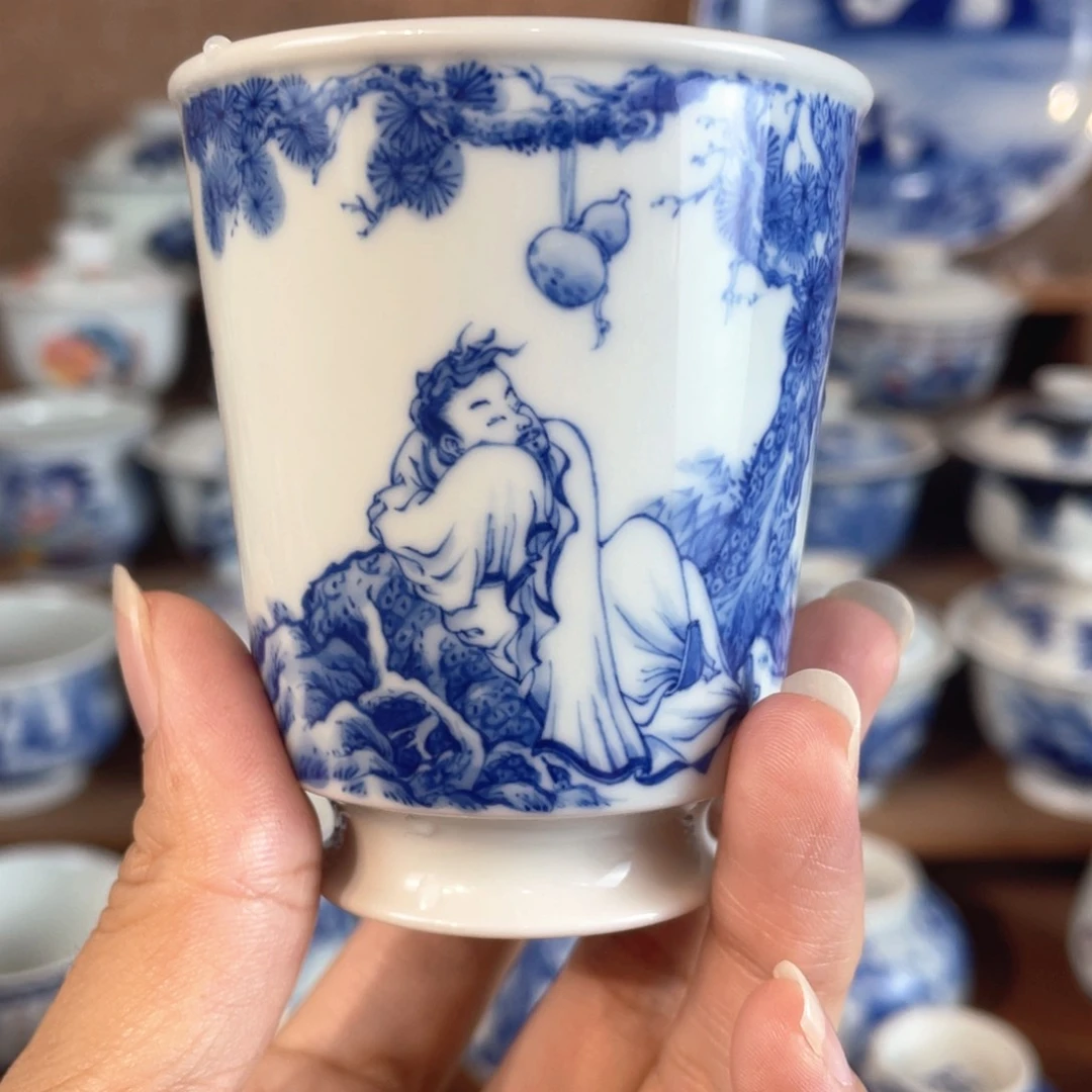 泥藝瓷梦眠云卧石直口闻香杯