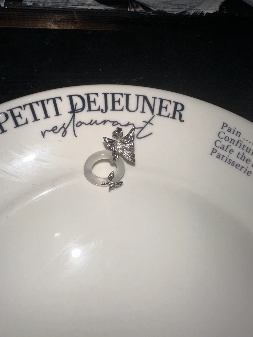 钛钢琉璃耳饰 高级感气质百搭蝴蝶耳环