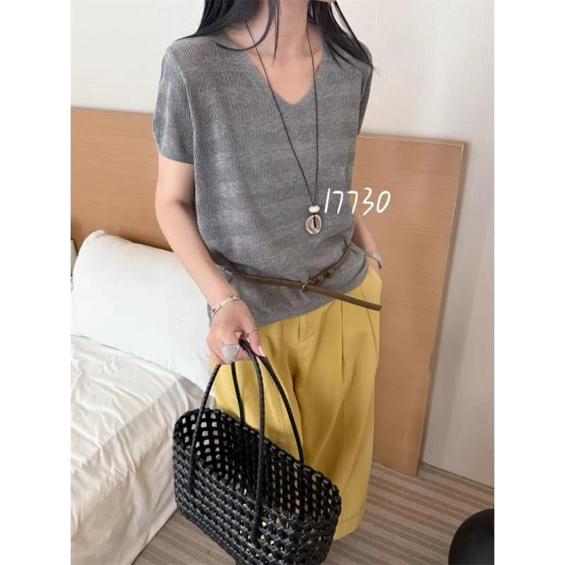 LB【运费补贴】~新款网红百搭短袖时尚休闲复古上衣洋气百搭显瘦124