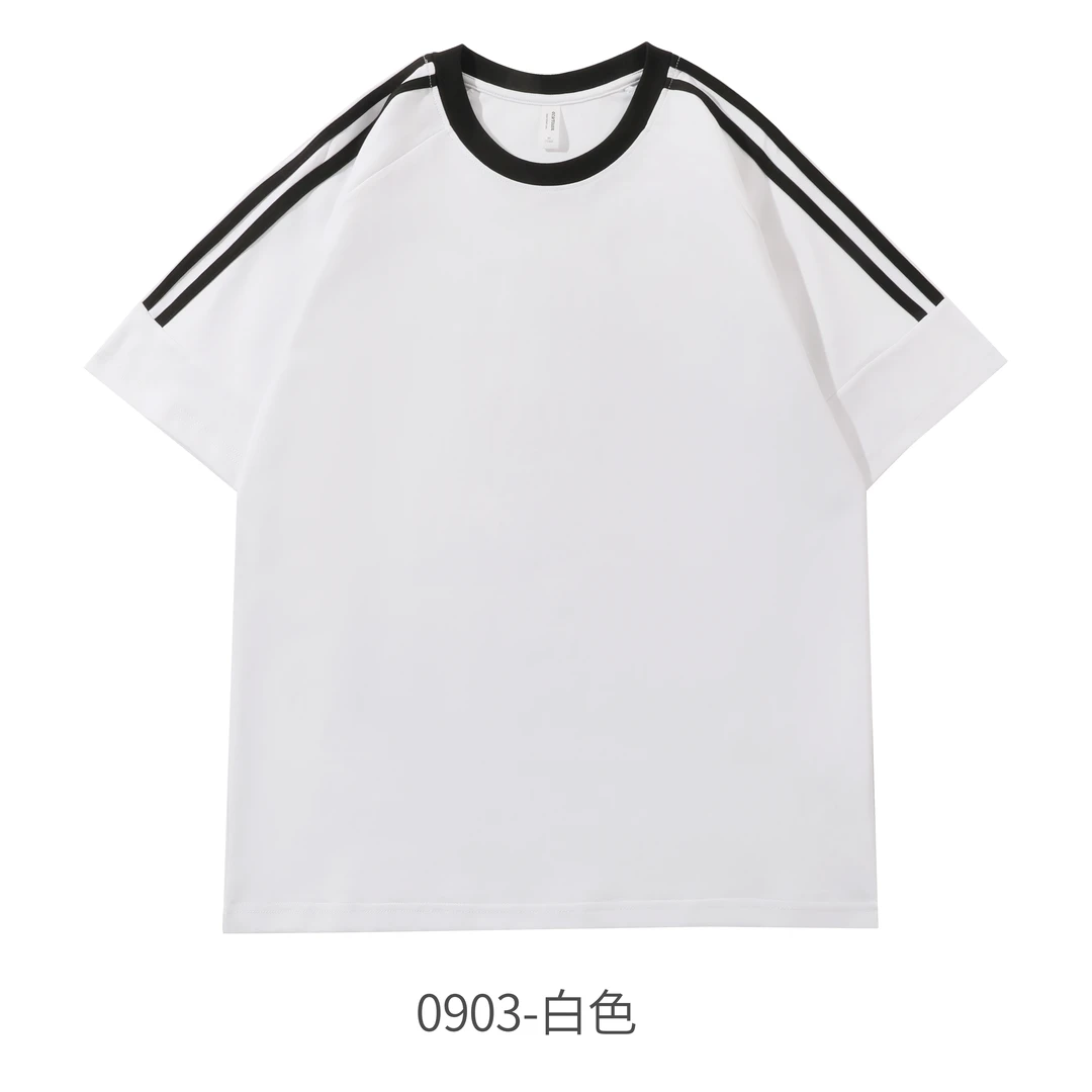 2025新款美式索洛纳大版男女情侣款休闲风纯棉T恤百搭圆领套头