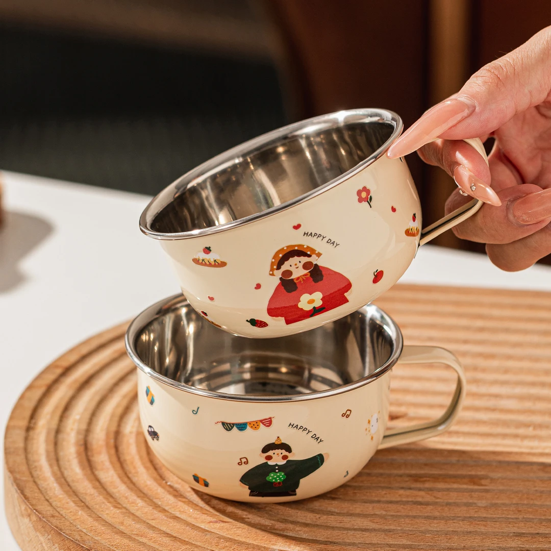 316不锈钢水杯卡通风咖啡杯儿童牛奶杯果汁随手杯可爱学生情侣杯