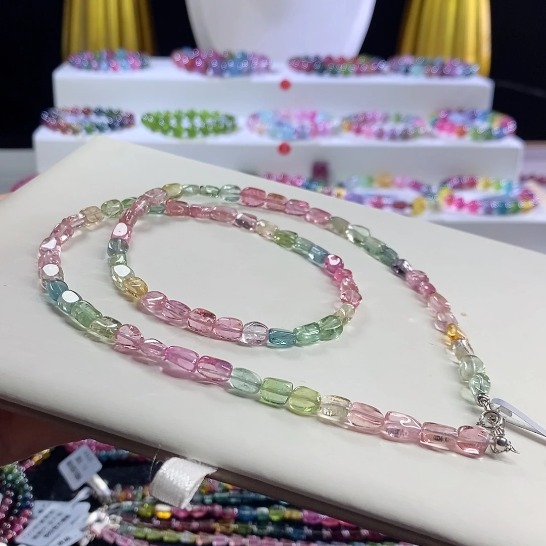 未镶嵌手链碧玺糖豆项链