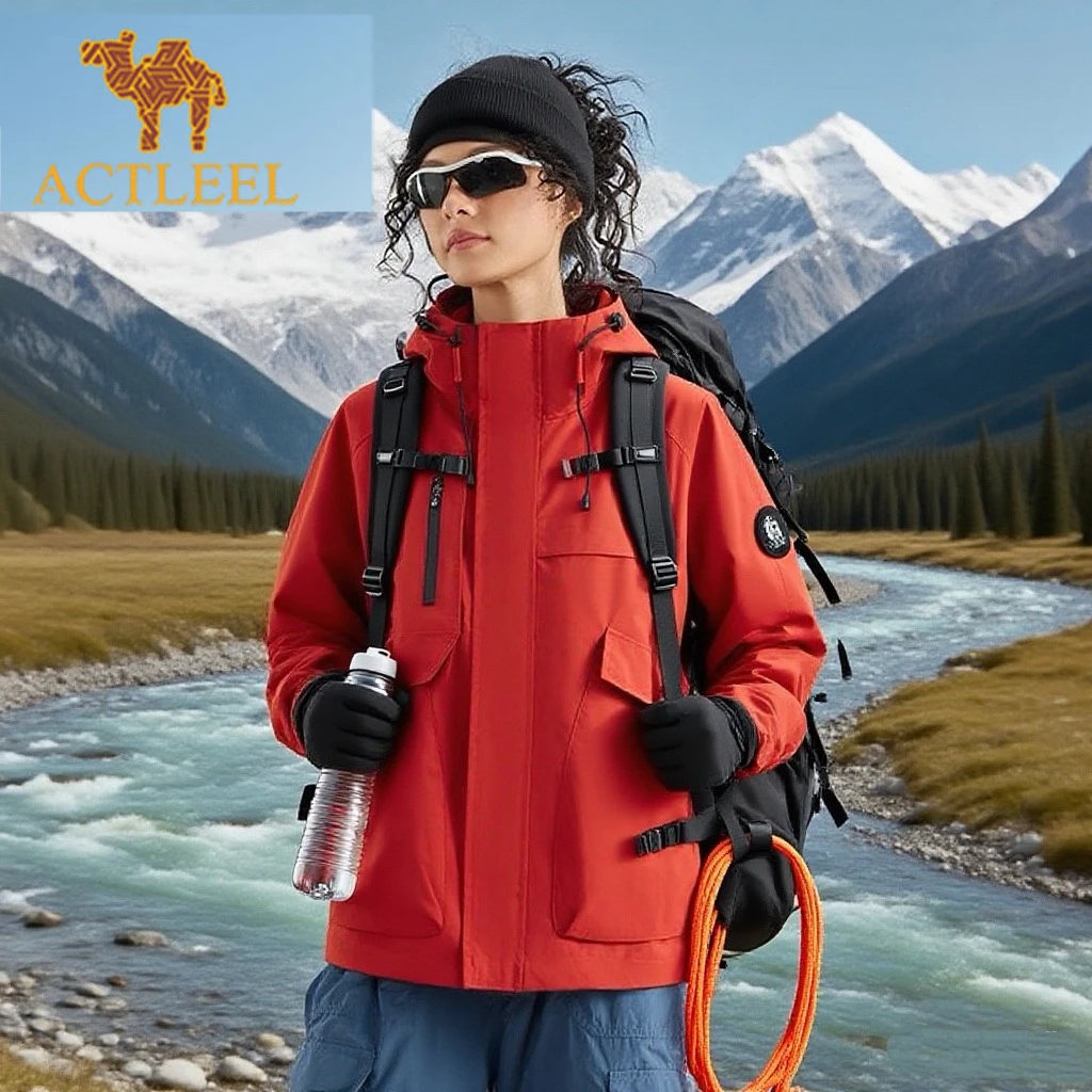 ACTLEEL美洲 骆驼夹克男女同款春秋户外运动休闲防水防风登山外套