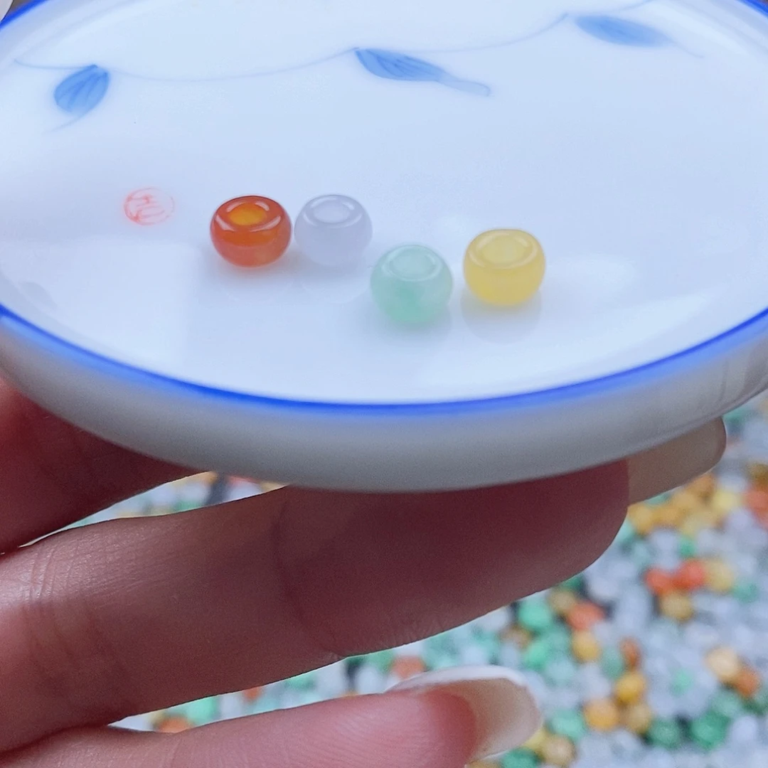 翡翠散珠大孔珠一手