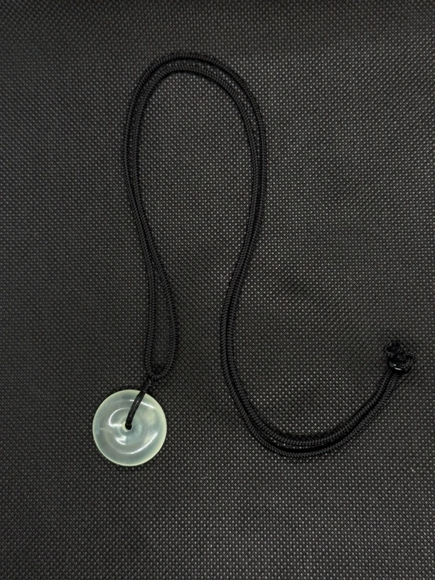 岫玉白冰料天然平安扣吊坠2.5cm