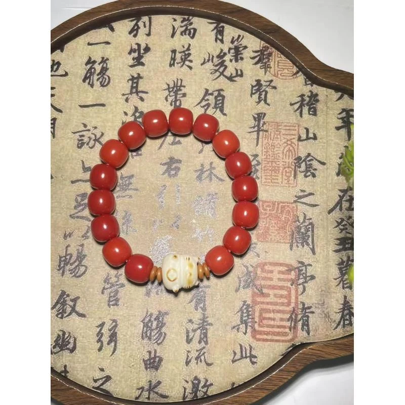 红菩提 招财猫 单圈手串（无礼盒）745