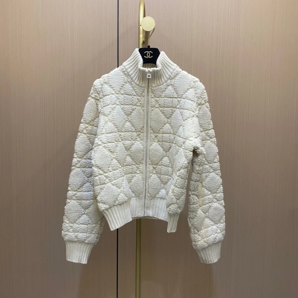 99新 DIOR/迪奥 藤格纹满印白色立领夹克外套40码/13323194