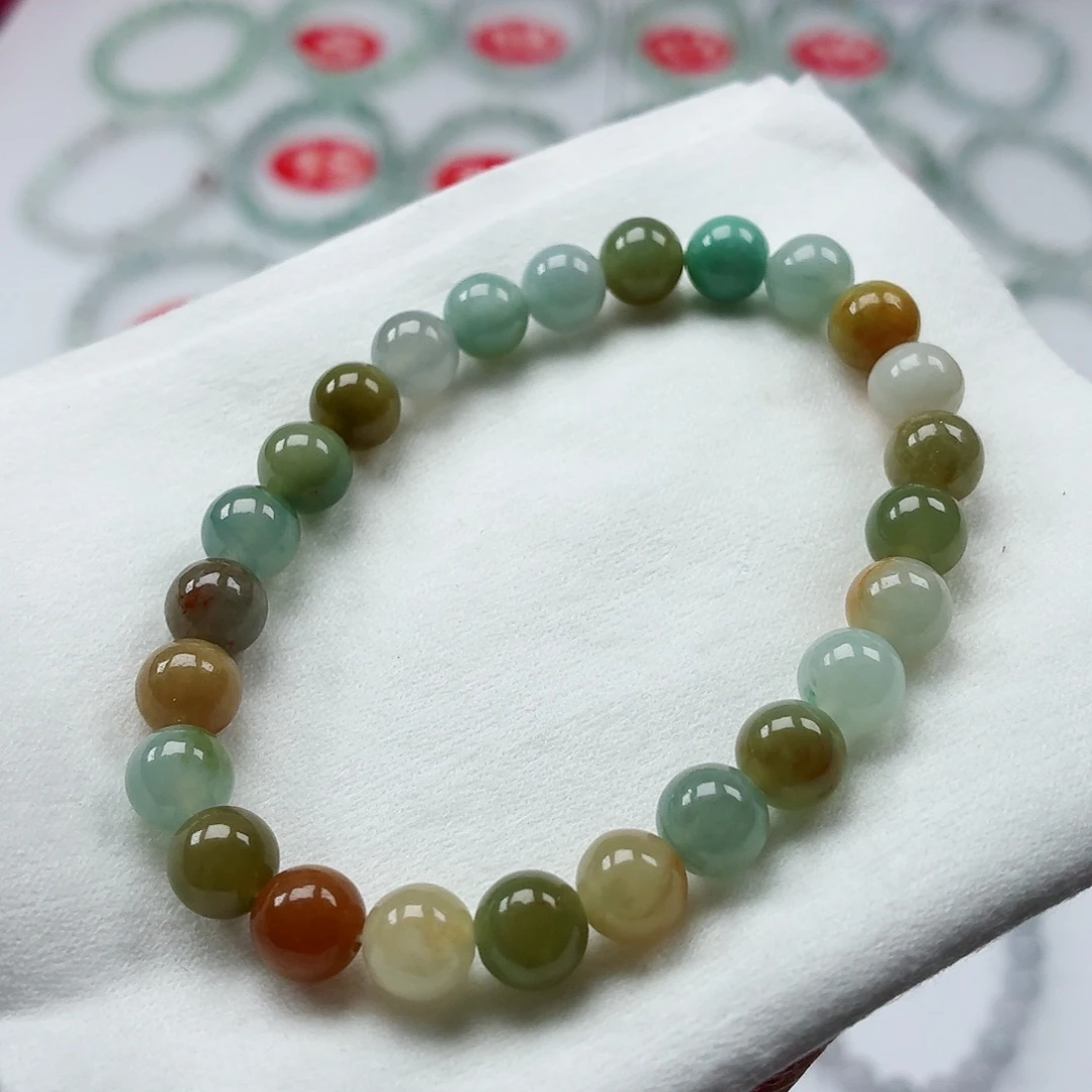 哈***a翡翠未镶嵌手链卡7.6（货头）