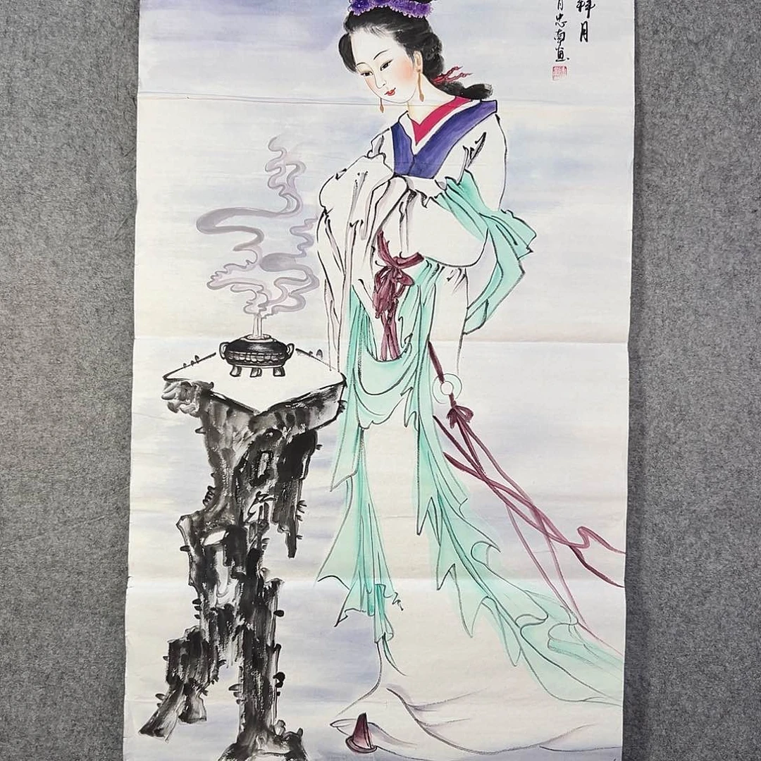 国画278 牡丹之花之叶的颜色和