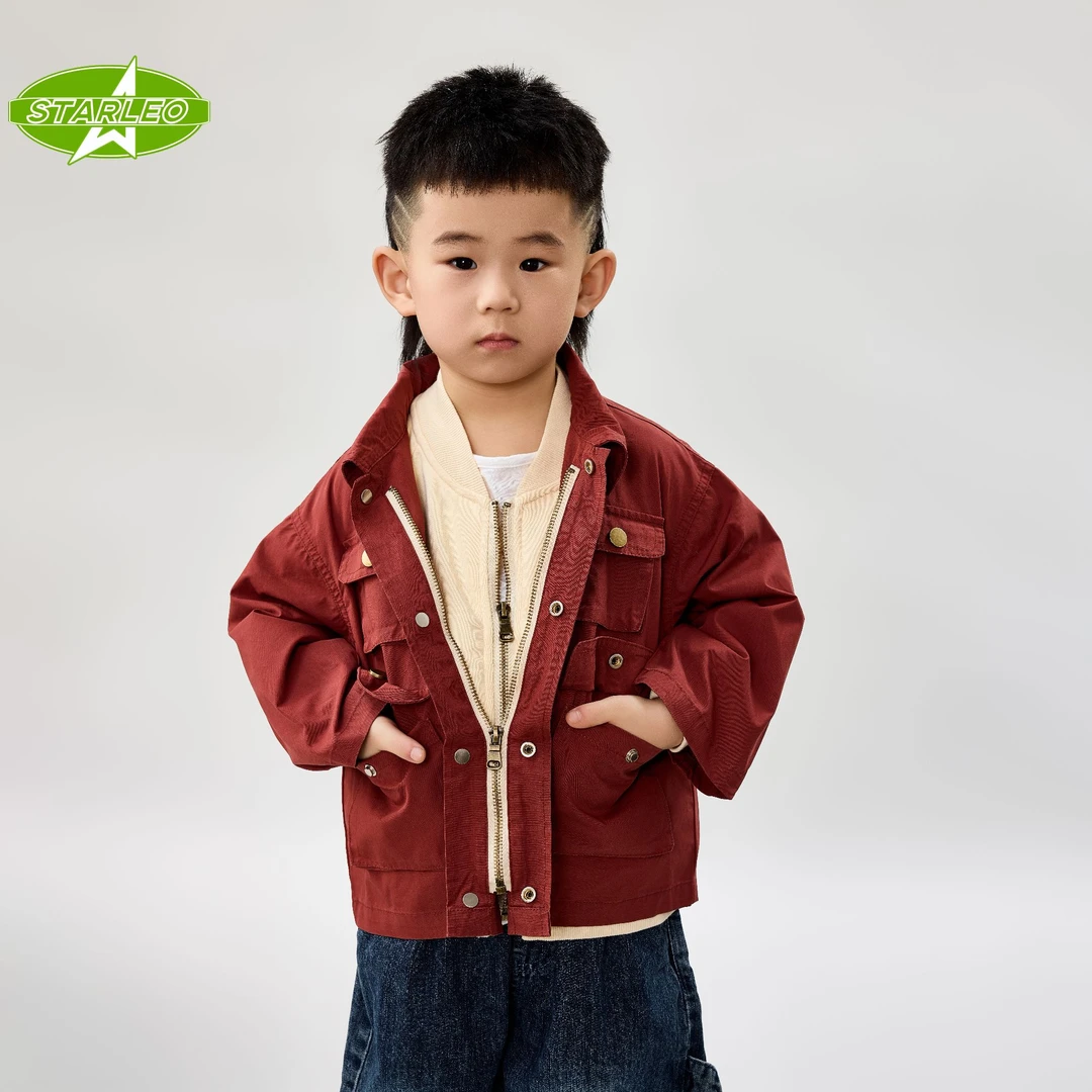 星仔里奥【二合一】1Y155春秋季儿童男童帅气时尚百搭洋气休闲外套