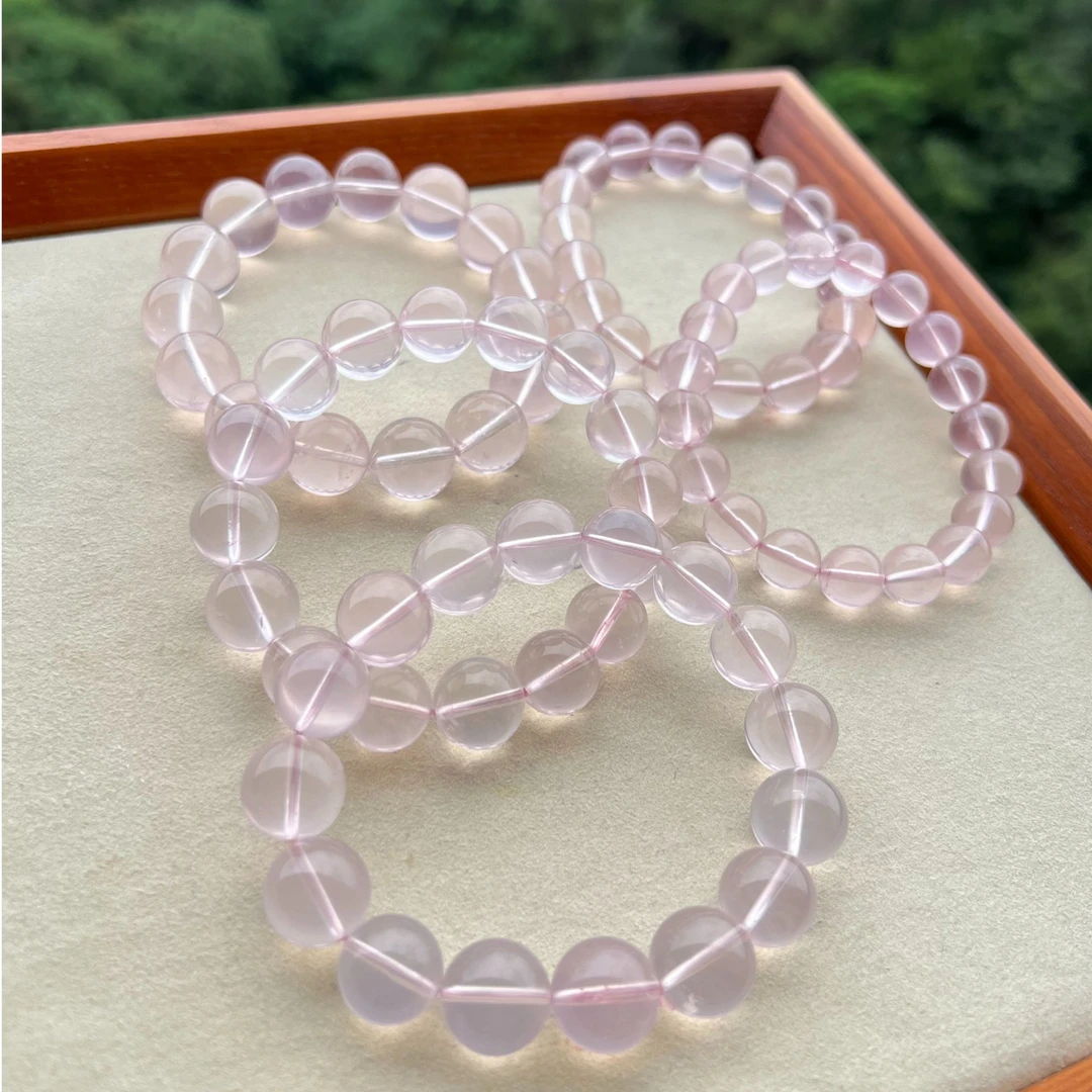 菁川*水透体马粉水晶手串 超绝六芒星十二芒星 带证书 多样性发一