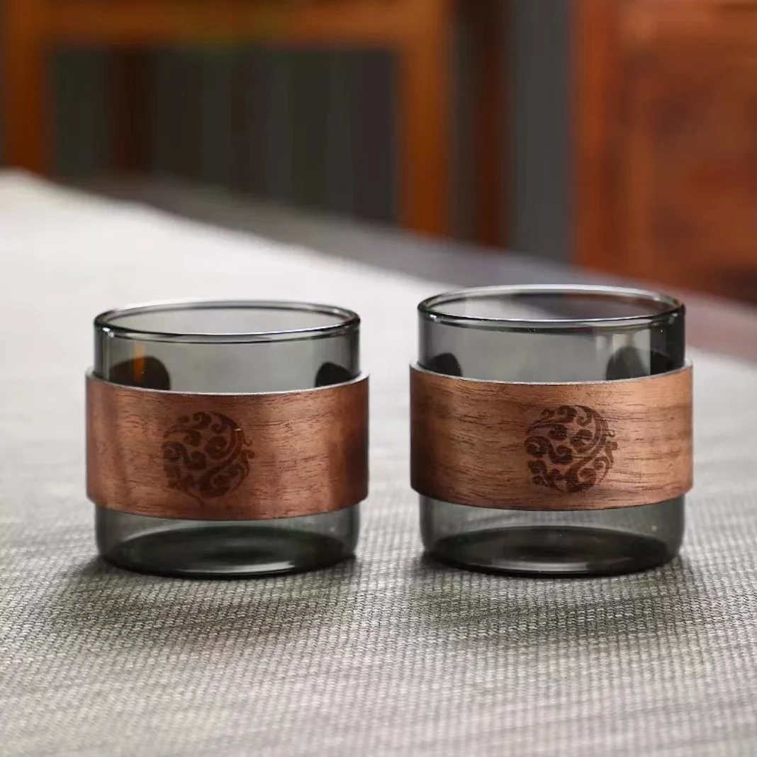 玻璃茶杯套装男士功夫茶杯茶盏茶具家用喝茶的杯子小茶杯高硼硅