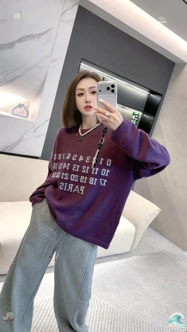 熙薇【巴黎情书】2025冬季新款潮流百搭休闲羊毛毛衣H6289