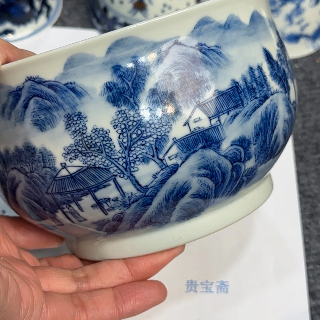 瓷杯子当代仿古精品全手工