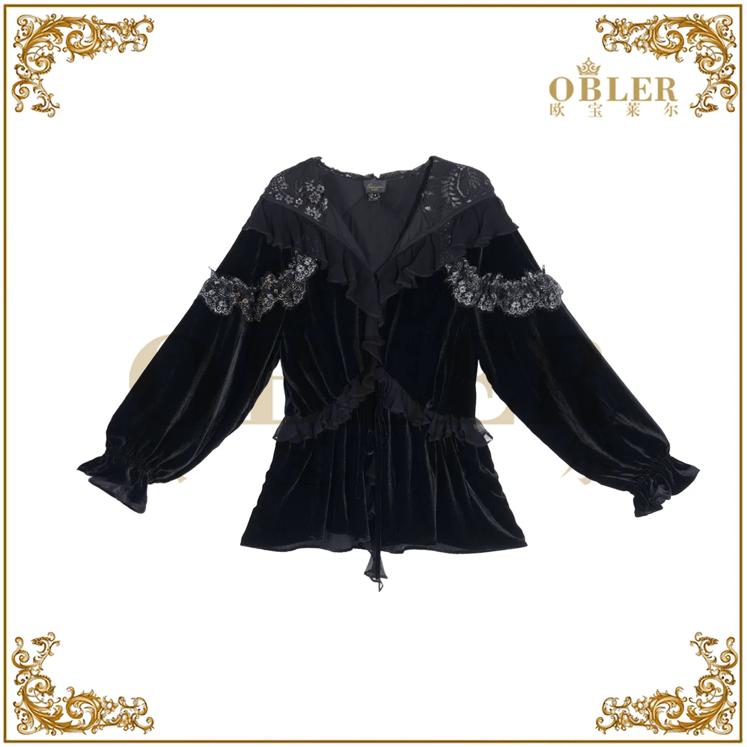 【欧宝莱尔】轻奢时尚贴花抽绳外套305-A-25729