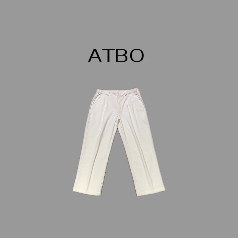 【AT原创】极简男士老钱松弛感直筒裤半松紧腰休闲裤百搭时尚长裤