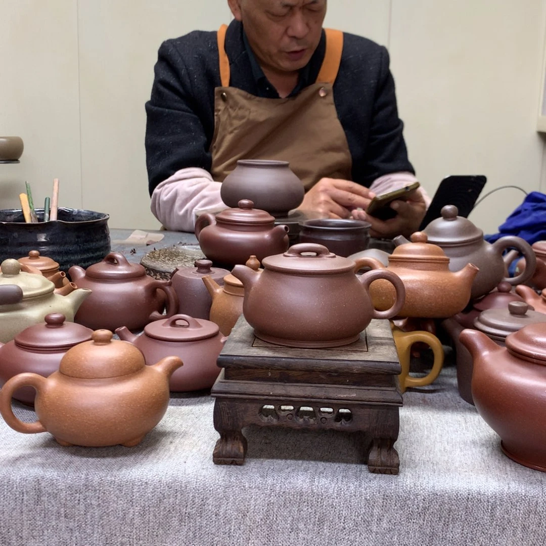 紫泥茶壶儒相150 C半手工制作