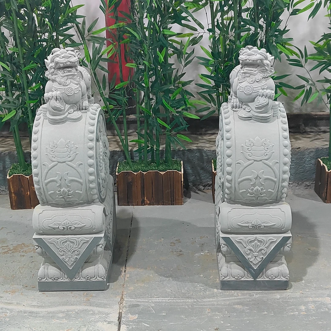 四川万年青材质貔貅款抱鼓石门鼓入户庭院摆件包邮不含卸车和摆放