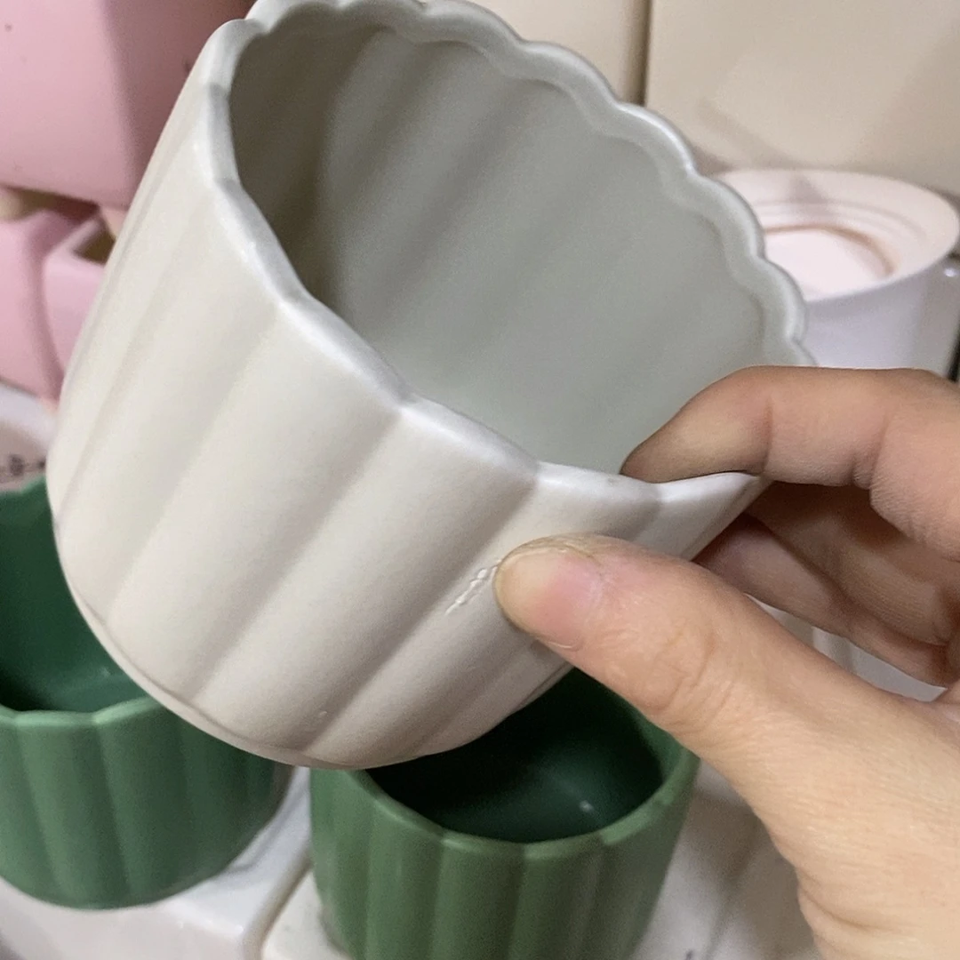 杯子陶陶盆有孔 瑕疵介意勿拍