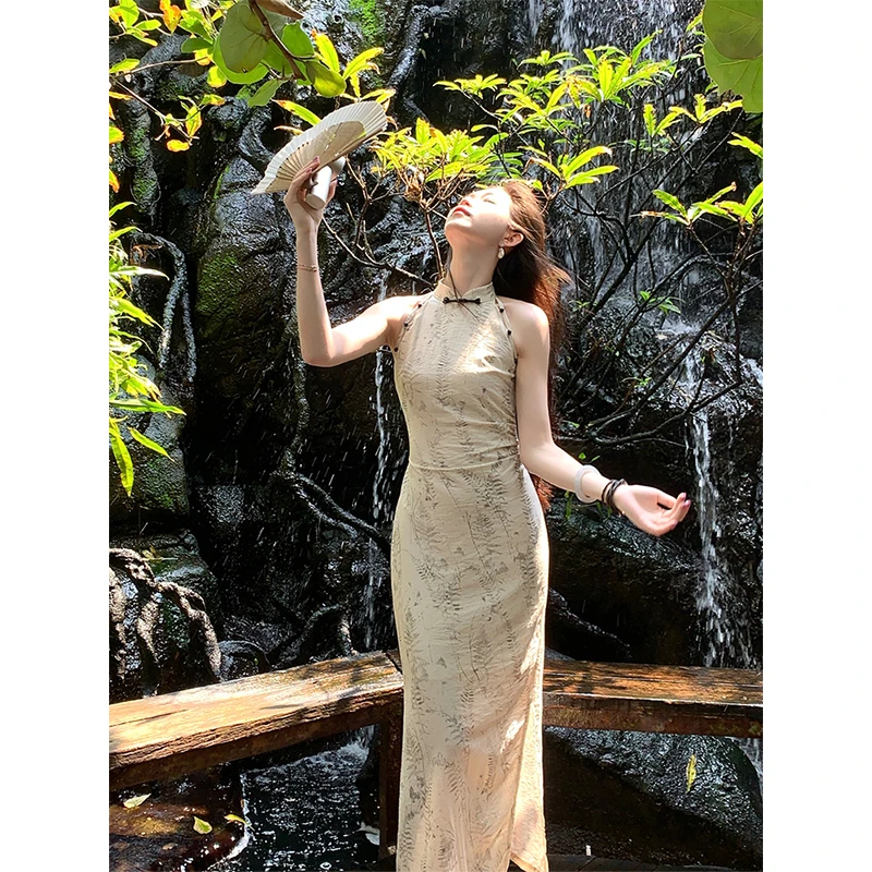 凌茜【林间语】新中式显瘦百搭开衫修身优雅春款春夏旗袍连衣裙