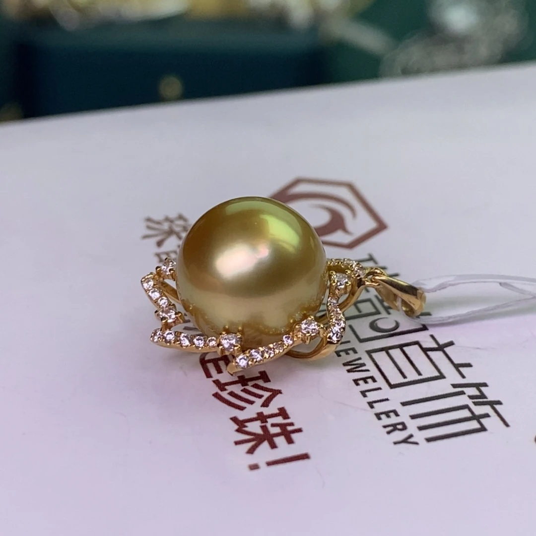 海水珍珠18K金镶嵌项链